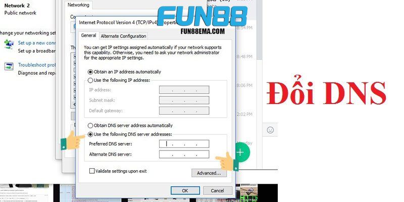 Đổi DNS để truy cập vào Fun88 dễ dàng khi bị chặn