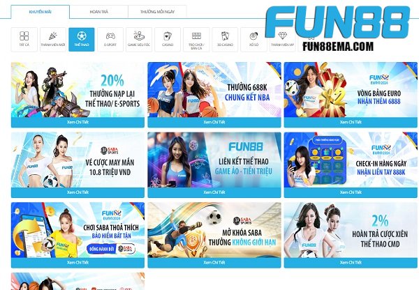 Khuyến mãi tháng 6 Fun88 cùng thể thao