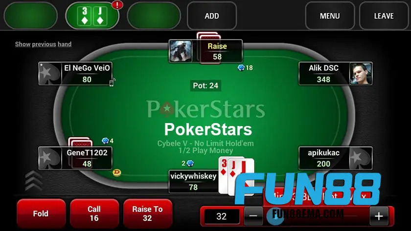 Một vài thuật ngữ thường gặp trong trò Poker Fun88